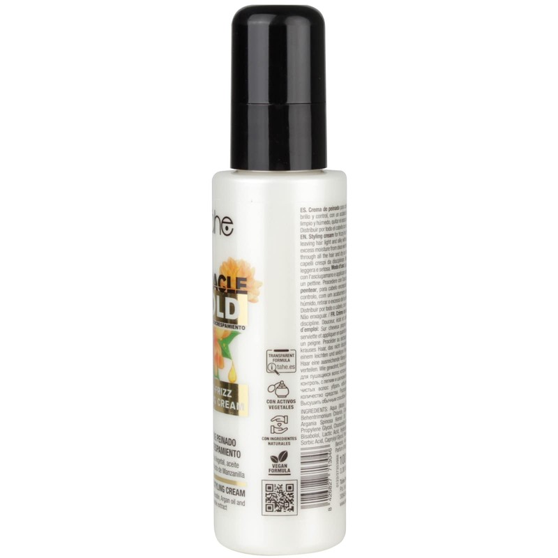 Tahe Miracle Gold Anti-Frisotti-Styling-Creme mit Keratin, Arganöl und Kamillenextrakt, 100