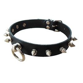 Premium Gothic BDSM Fetish Collar O with Rivets Leather Collar Killer Studs Black Bondage Accessories for Slaves and Sex Games Handmade