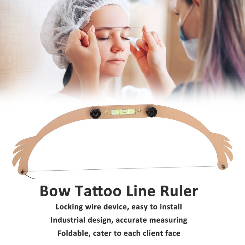 Eyebrow Bow Mapper Foldable Bow Tattoo Line Ruler Reusable Tattoo