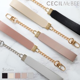 M-factory CECIL McBEE Genuine Hand Strap for Smartphones Short Strap Chain, Black