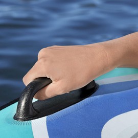 Bestway Hydro-Force Comfort Plush Rapid Rider Single Inflatable River Tube Water Float with Built-in Backrest, Handles, and Cupholders, Blue