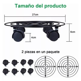 xttx 2 Soportes De Base De Maceta De Metal Con Ruedas