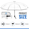 Dry Sky Umbrella Co. Clear, Windproof Travel Umbrella for Rain