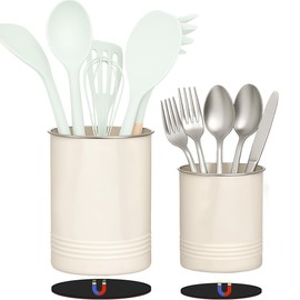 Magnetic RV Utensil Holder - Space-Saving Camper Accessories for RV Kitchen Organization - Strong Magnet Base for Secure Storage, No-Drill Utensil Organizer for Camping & Travel Trailers - 2 Pack