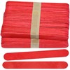 CraftySticks 100 Pack 6 Inch Red Color Jumbo Wood Popsicle