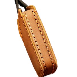 New 5 buttons Leather Car Key Cover Remote Case Fob for Honda Civic Accord CR-V HR-V Pilot Fit Key Covers for House Keys (Brown)