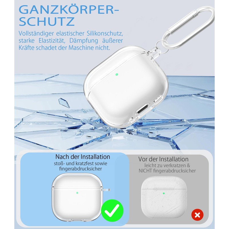 Transparent Protective Case Compatible with AirPods 4, Case for Airpods