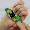 St. Patrick's Day Black Cat Shamrock Double-Sided Oval Nail File