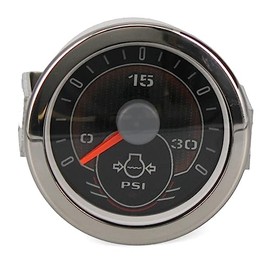 Faria Boat Water Pressure Gauge 960859 | 2 inch Silver Black