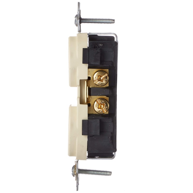 Leviton Straight Blade Single Receptacle, 250 Vac, 20 A, 2