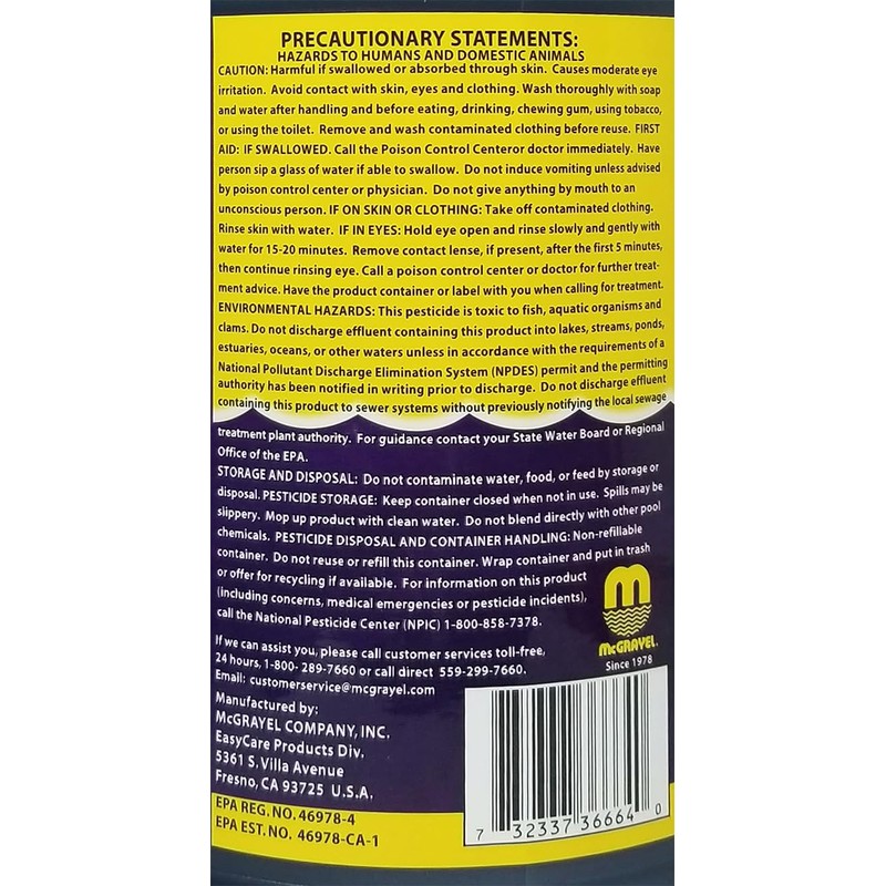 EasyCare 36664 PoolTec Winter Lay-Up Pool Treatment, 64 oz. Bottle