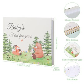 JUNART Baby Memory Book,22.5 * 27cm Baby Book First Year with Case Protection,Hardcover Baby Album &Scrapbook for Boys,Girls