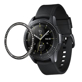 BIUDECO Diamond-Mounted Bezel Ring for Watch Anti-Scratch Metal Protector Cover Stylish Black Design for Fashionable Smartwatch Upgrade