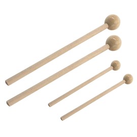 FRCOLOR 2 Pairs Wooden Drumsticks with Round Head Percussion Mallets for Beginners and Band Practice Comfortable Grip Wood Handle Drum Sticks for Bass Drum and Live Performances Durable