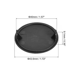 QUARKZMAN 30 Pieces Hinge Hole Covers 40mm (1 9/16") Diameter Plastic Concealed Hole Cover Caps Round Flush Fit Furniture Cabinet Black