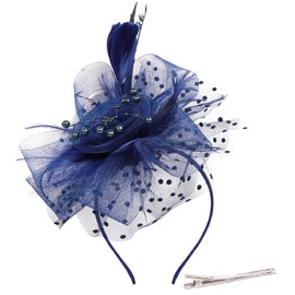 Fascinators Hats for Women Tea Party Navy Fascinators for Women Kentucky Derby Headbands Hat with Clip Women's Fascinators