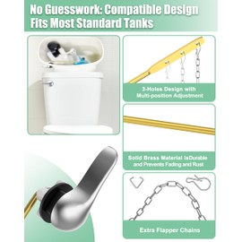 Toilet Flush Handle Replacement Kit: Front Universal Toilet Bowl Replacement Kit, Toilet Repair Kit Inside Tank Chain Flusher Handle Lever Replacement Parts Compatible with American Standard Mansfield