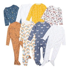 Ex UK Store Baby 3 Pack Sleepsuits Babygrows Boys Girls Cotton 0 to 24 Months Mixed Packs (SL Boys 3/6)