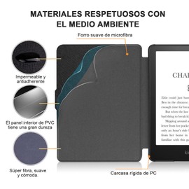 DOXLIO Funda para 7" Nuevo Kindle Paperwhite (12ª Generación 2024), PU Leather, Auto Sleep Wake, Compatible con Kindle Colorsoft Signature Edition (Rosa)