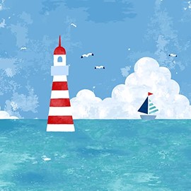 20 Napkins Sailing Boat at Lighthouse | Table Decoration | Decoupage | Napkin Technology 33 x 33 cm