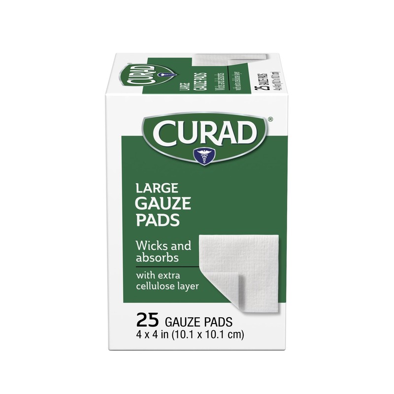 Curad Pro-Gauze Sterile Pads, 4" x, 4", 25 Count (Packaging