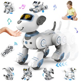 VATOS Remote Control Robot Dog Toy for Kids - Interactive Touch & Follow 17 Functions Robot Dog Pet, Programmable Smart Walking Puppy Intelligent Dancing Dog Robot Toys for Girls 3-12 Gifts