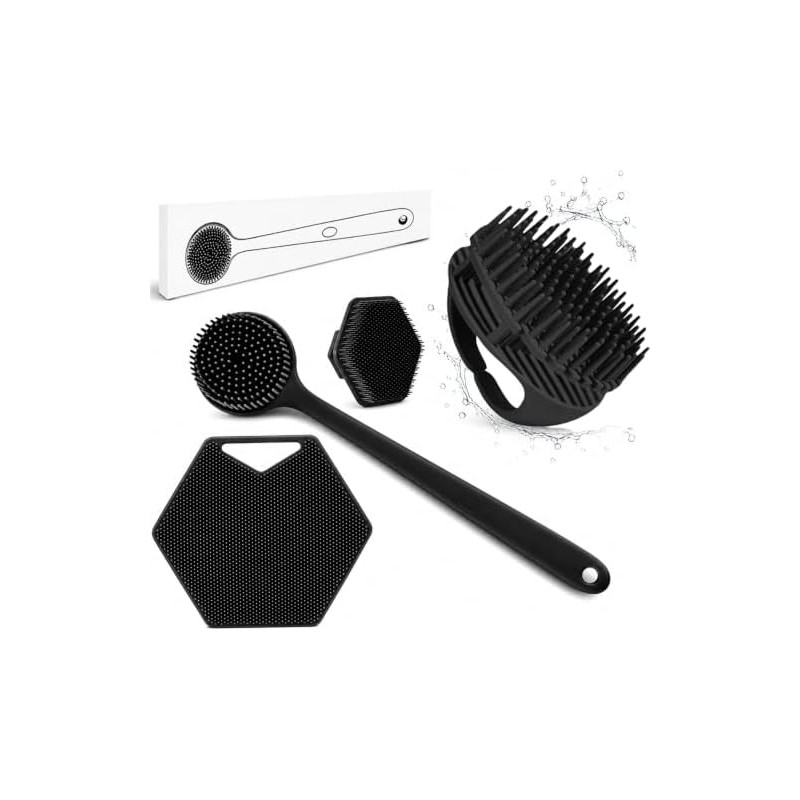 Cepillo Corporal de Silicona 4 Piezas SQLMTAU SQL-121 - Exfoliante
