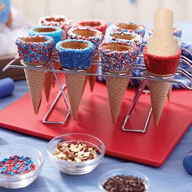 Pack of 2 Wooden Cone Shapers, Waffle Cone Roller, Waffle Horn Wooden Ice Cream Waffle Maker, Waffle Shaper for Making DIY Waffles and Ice Cream Cones