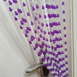 ave split Beaded Curtain Doorways Star Acrylic Hanging Door Beads String Curtains Tassel Room Divider Screen Decor for Doorway Window Living Room Wedding 055hl (Purple)