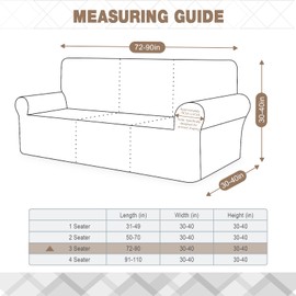 Ruaozz Stretch Sofa Cover 1 Piece Couch Covers for 3 Cushion Couch Non Slip Universal Sofa Slipcover Washable Soft Jacquard Furniture Protector with 2 pcs Throw Pillow Covers (3 Seater, Black)