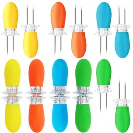 Corn on the Cob Skewers, 8 Pairs Corn Holder, Corn Holder, Stainless Steel Corn on the Cob, Corn Picks, Skewers, Fruit Forks, Kitchen Tool for BBQ, Twin Prong, Sweetcorn Holder, Home Cooking Fork
