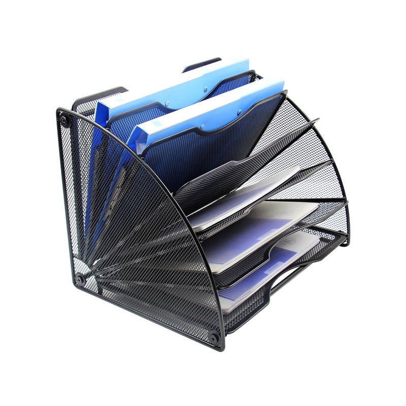 EasyPAG Desk File Organizer, 6-Section Vertical File Folder Holder Stand,