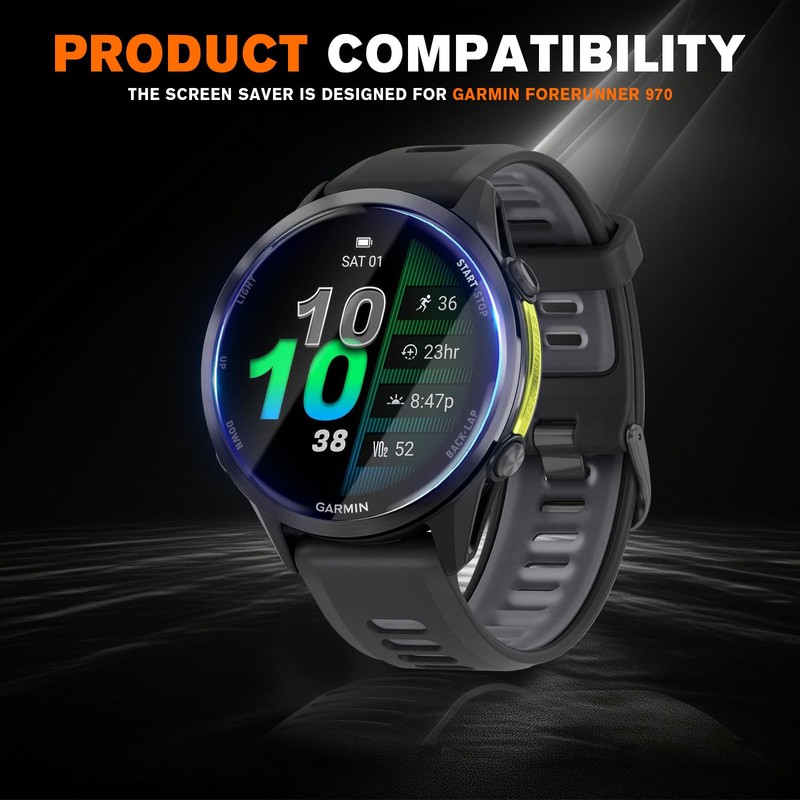 8 Packs Compatible for Garmin Forerunner 970 Screen Protector,Advanced Soft