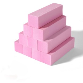 Set di 10 blocchi leviganti per unghie, lima levigante professionale per unghie in acrilico o gel naturale, 4 lati lavabili per manicure – Rosa