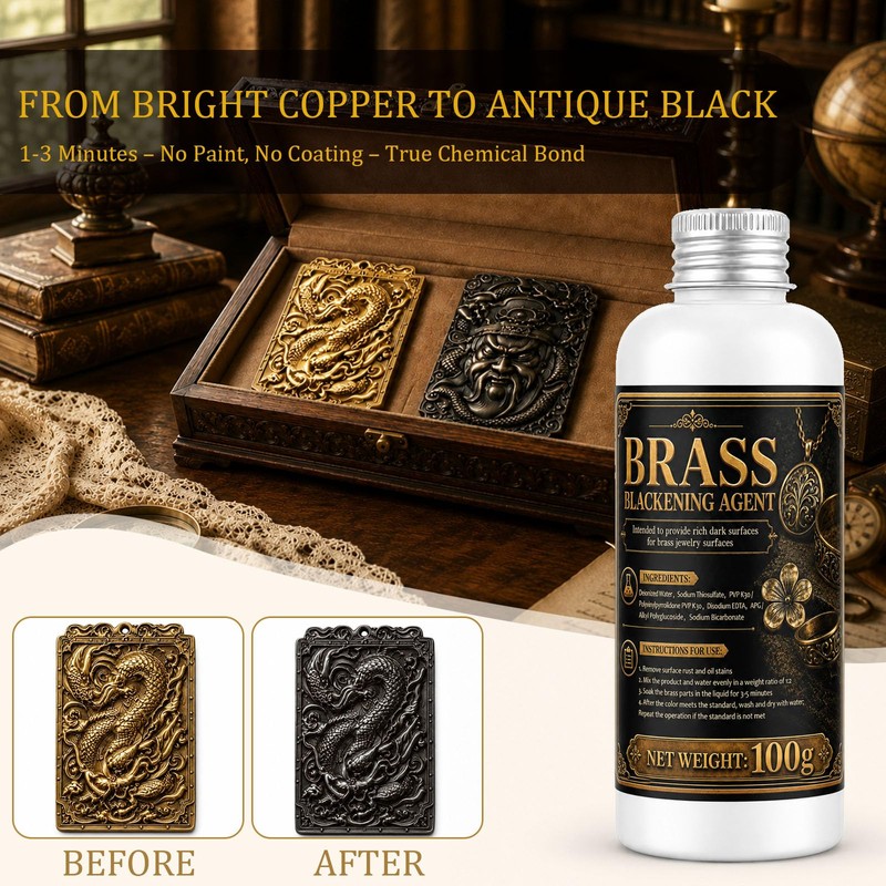 Brass Blackening Solution Kit - Fast Cold Patina for brass,