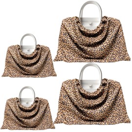 3 or 4 Packs Leopard Printed Cotton Drawstring Dustproof Bag Covers, Storage Travel Protection Organizer Set for Handbags Purses Luggage Shoes Boots Accessories, Leopard, 4 Pcs / 2 Sizes, Leopard