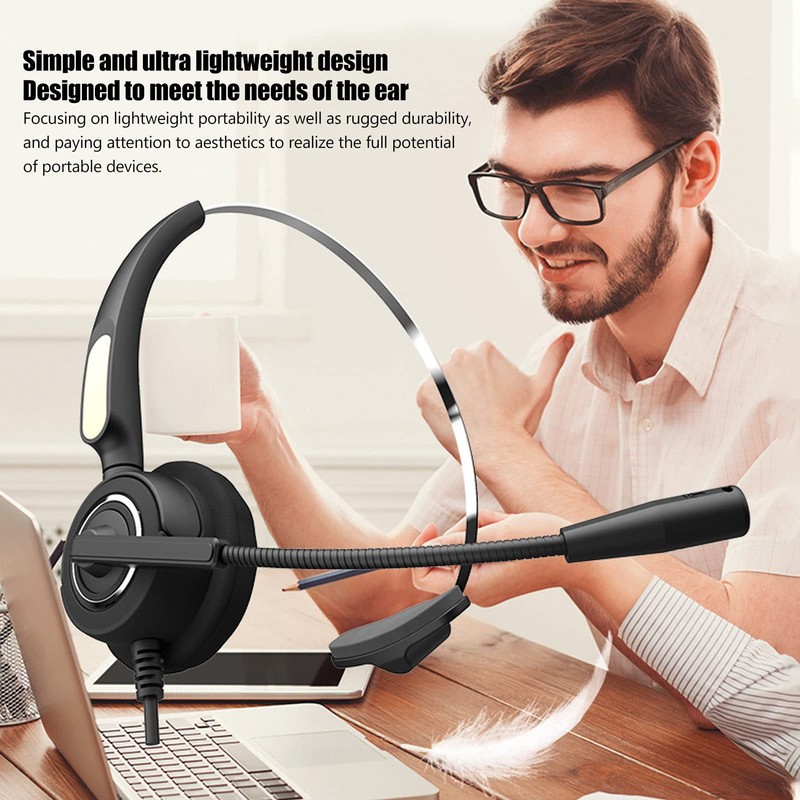 Sanpyl Auriculares con Micrófono, Auriculares con Cable de Negocios Auriculares