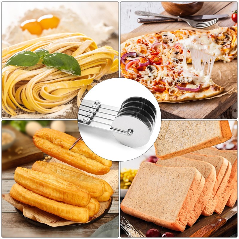 5 Wheel Dough Cutter, Expandable Pizza Slicer, 5 Wheel Stainless