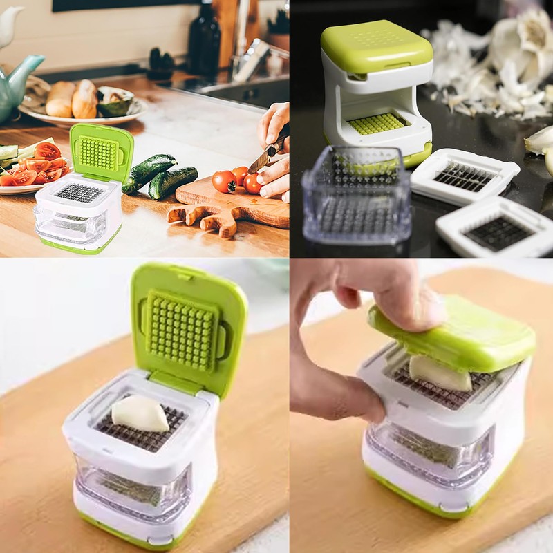 Garlic Press, Crusher, Cutter, Mincer, Cube Garlic Ginger Press Cutter