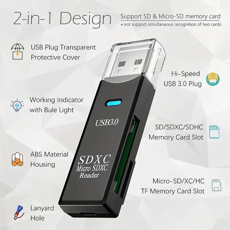 Unbranded USB 3.0 SD Card Reader for PC Micro SD