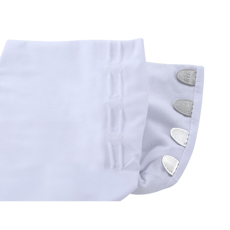 Unisex Broadcloth Split - Toe "Tabi" Socks, White, 4 Clasps,