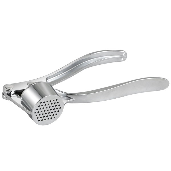 Steel Garlic Press - Ginger Crusher - Kitchen Utensil - Easy Clean and Rust Free Garlic Presser, Sturdy Nuts Crusher Soft Easy-Squeeze Ergonomic Handle - by TRIXES