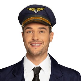 BOLAND BV 01253 Airline Pilot Captain Crew Hat/ Cap Fancy Dress Accessory Nazy Blue