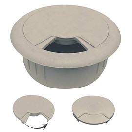 CordAway Round Plastic Desk Grommet, Adjustable, 2" Diameter, 1-1/8" deep, Battleship Gray, 1 Piece