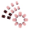 Yamobi Pack of 24 Leopard Print French Tip Press-on Nails,