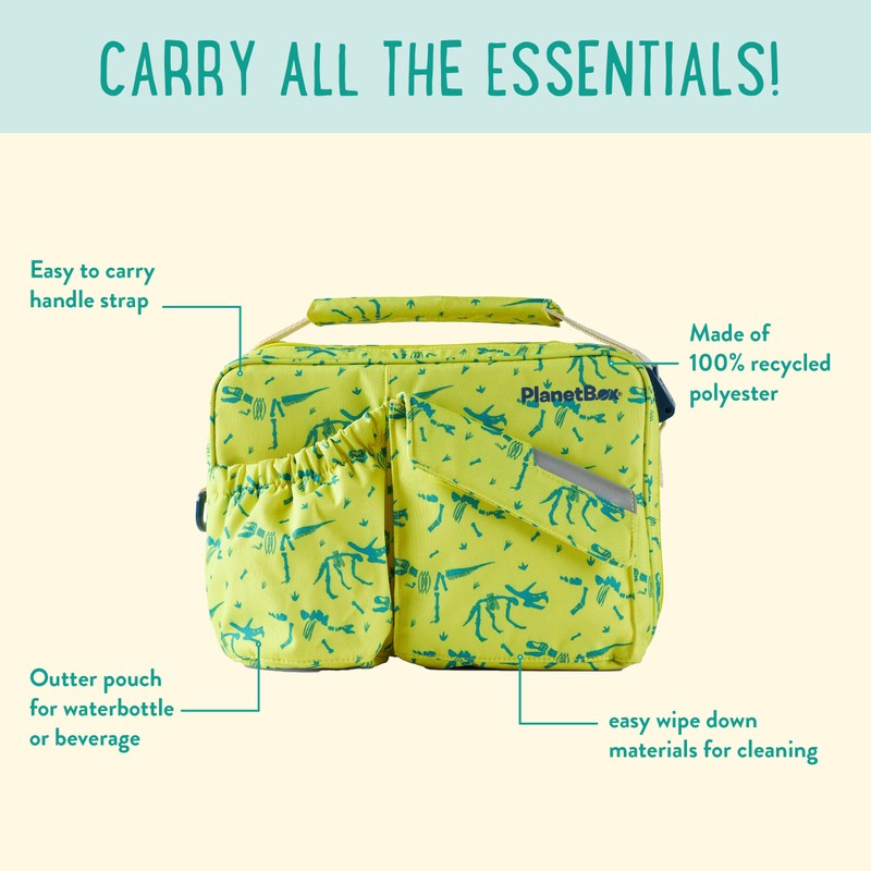 PlanetBox Insulated Lunch Bag – Banana Dino Edition Carry Bag
