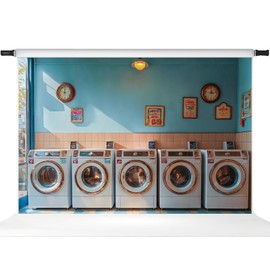 Kate Laundry Day Backdrop Pets Photo Backdrops Kids Laundry Room Backgrounds, 10x6.5ft