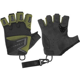 ACE Schakal Fingerless Gloves - Tactical Gloves without Fingers - for Paintball and Shooting - Olive - M