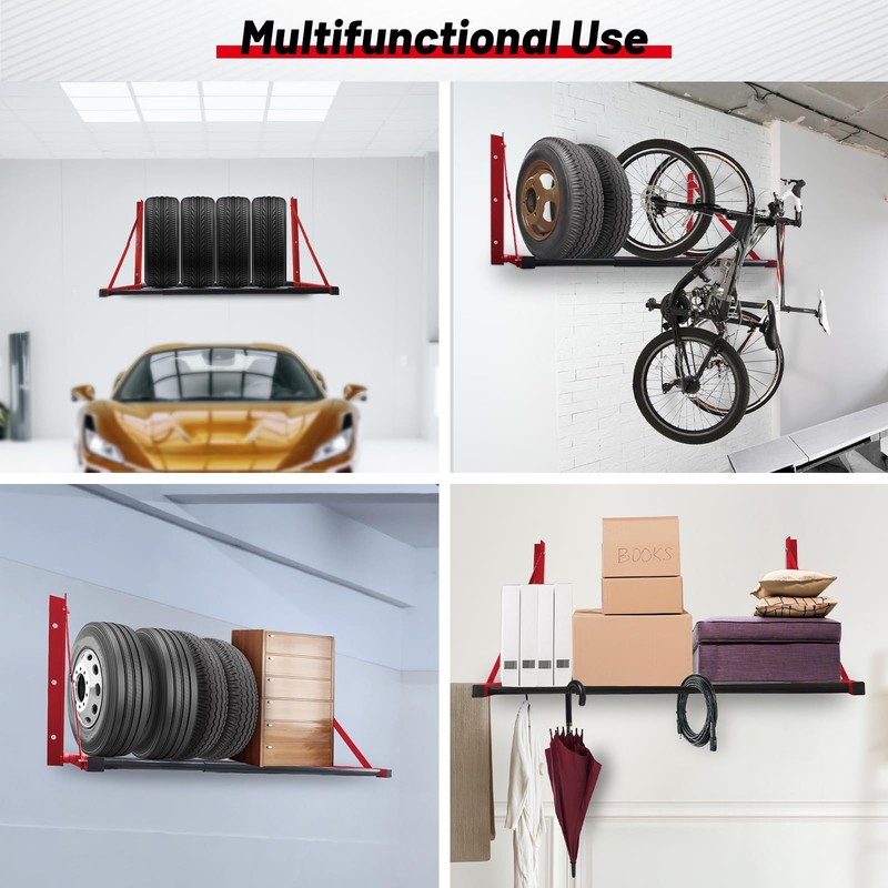 ROBLOCK Folding Tire Wheel Rack Wall Mount Multi-Tire Spare Carriers