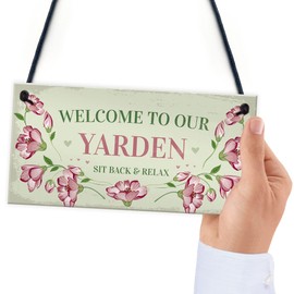 RED OCEAN Yarden Sign For Outdoor Welcome Sign For Garden Summerhouse Home Gift